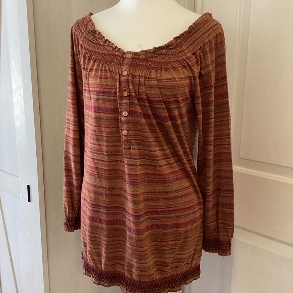 Ralph Lauren Tan and rust Knit Top Sz PM